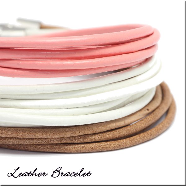 画像14: 11色3サイズから選べる本革レザーブレスレット + 脱着式 アンクレット アジャスター 2WAY 男女兼用 ギフト用 / ジーラブ