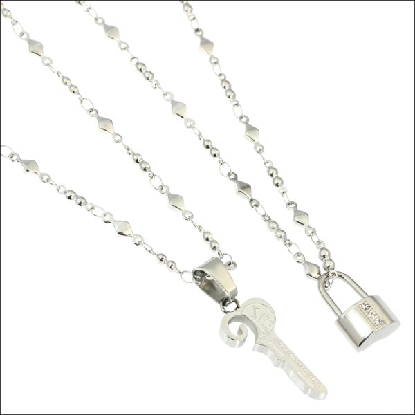 画像7: ペア 南京錠と鍵 パッドロック＆ノートキー（ピンク） サージカル ステンレス ネックレス トップ ギフト用 / ジーラブ