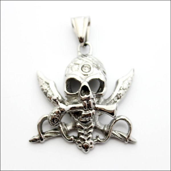 画像3: 迫力抜群パイレーツスカルステンレスネックレストップ ギフト用 / ジーラブ