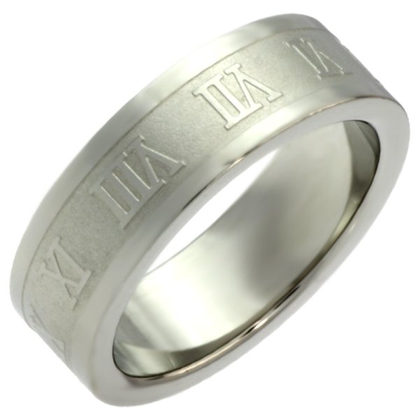 画像2: メタリック ローマ 数字 サージカルステンレスリング 指輪 刻印 名入れ 錆びないリング