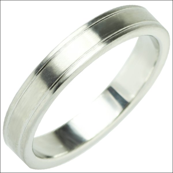 画像2: 艶消しマット スタイリッシュダブルライン ステンレス 指輪 刻印 名入れ 錆びないリング