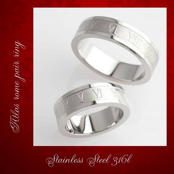 画像5: ステンレス 指輪 メタリック ローマ 数字 サージカルリング  金属アレルギー対応 アクセサリー 刻印 名入れ 錆びないリング 20代 30代 40代 50代 ギフト用にも人気 / ジーラブ