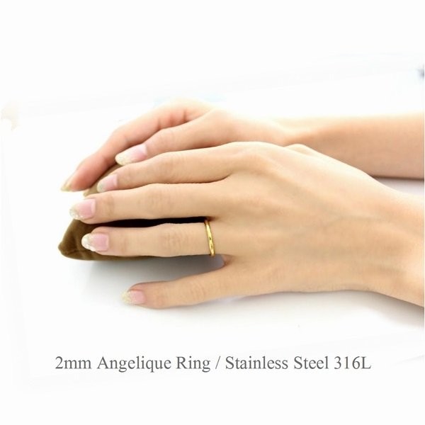 画像5: ステンレス 指輪 アンジェリーク・ゴールド Angelique ring Gold  金属アレルギー対応 アクセサリー 刻印 名入れ 錆びないリング 記念日のプレゼントにも人気  / ジーラブ