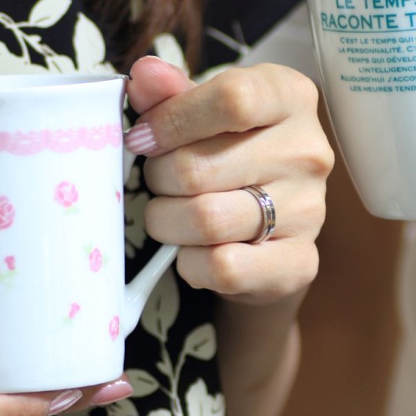 画像8: ステンレス 指輪 艶消しマット ピンク ナチュールフランス語でnature：自然   金属アレルギー対応 アクセサリー 刻印 名入れ 錆びないリング ギフト用にも人気 / ジーラブ