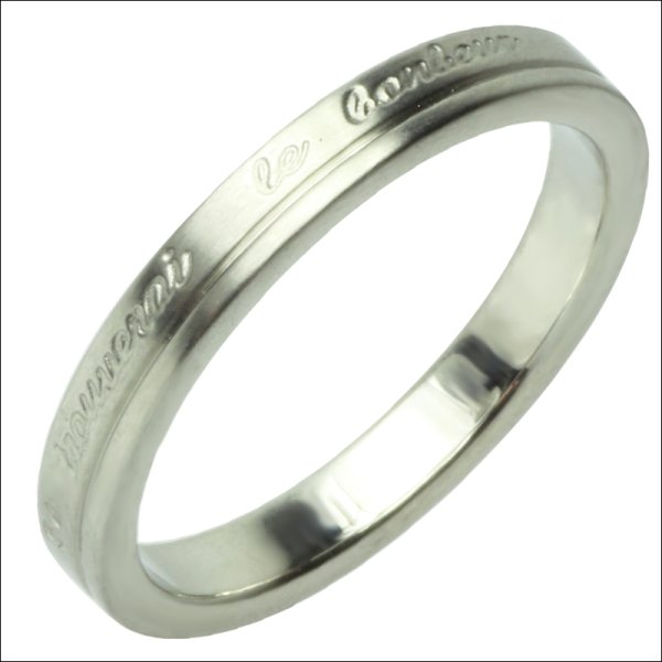 画像2: 艶消しマット ル・ボナーリング 幸せになろうね シルバー ステンレス 指輪 刻印 名入れ 錆びないリング