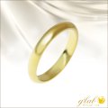 3ミリ幅オーバル イエローゴールド ミラーリング ３mmMirror Ringステンレス 指輪 金アレ対応 刻印 名入れ 錆びないリング ギフト用 / ジーラブ