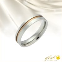 ３色から選べる　ピンクゴールドナチュールフランス語でnature：自然 ステンレス 指輪 刻印 名入れ 錆びないリング