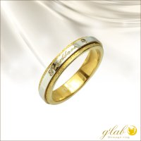 ツートンタイプ エンドレスゴールド ENDLESS 無限 GOLD ステンレス 指輪 刻印 名入れ 錆びないリング