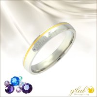 誕生石 プレシャス ウィズユー（with you/あなたと共に） ゴールドステンレス ジュエリー リング 指輪 刻印 錆びないリング   プレゼントにもおすすめ