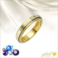 誕生石 ツートンエンドレス(ENDLESS/無限)誕生石 ジュエリー リング 指輪 刻印 錆びないリング   プレゼントにもおすすめ