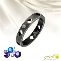 誕生石 ブラックアーガイル/サージカルステンレス 指輪 錆びないリング   プレゼントにもおすすめ