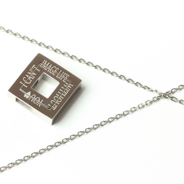画像6: ペアネックレス ステンレス チェーン付 ネックレス スクエア パズル VieN1289-N1290ギフト用 / ジーラブ