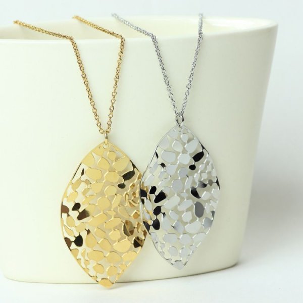 画像6: リーフ ステンレス イエローゴールド ネックレスVie N1260Yギフト用 / ジーラブ