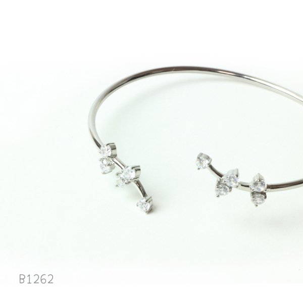 画像5: Twig with flower ステンレス バングル キュービックジルコニア VieB1262 普段使いしやすい アクセサリー お祝い ギフト用 / ジーラブ