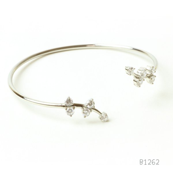 画像6: Twig with flower ステンレス バングル キュービックジルコニア VieB1262 普段使いしやすい アクセサリー お祝い ギフト用 / ジーラブ