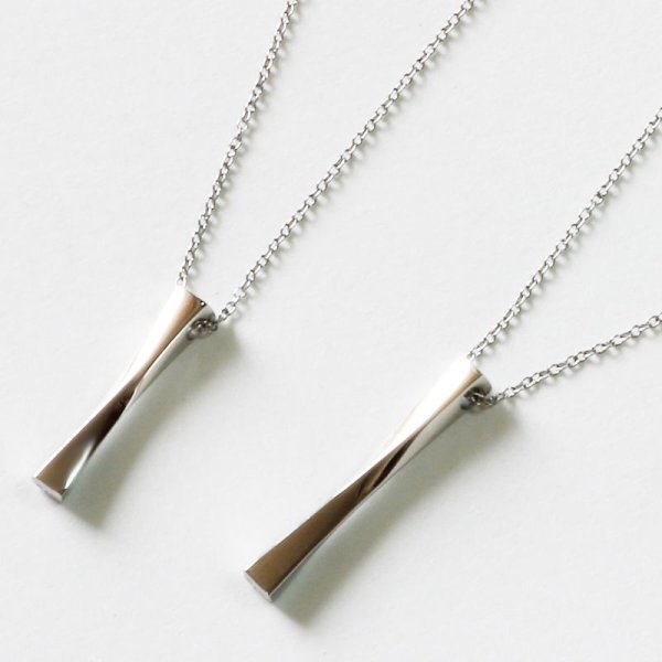 画像5: ペアネックレス シンプルスティック ステンレス キュービックジルコニア N1205-N1206Vie ネックレストップ ギフト用 / ジーラブ