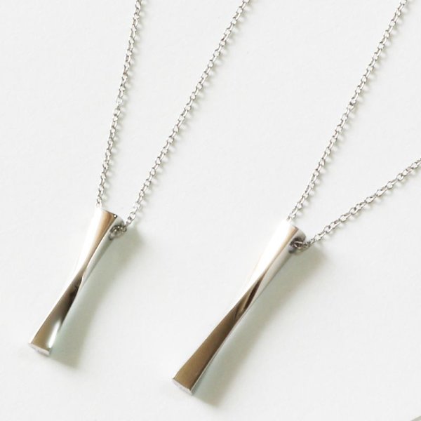 画像6: ペアネックレス シンプルスティック ステンレス キュービックジルコニア N1205-N1206Vie ネックレストップ ギフト用 / ジーラブ
