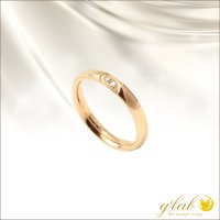 シークレットハート　ピンクコーティング　天然ダイヤモンド0.015ct　316Lステンレス 指輪 錆びないリング メッセージ刻印