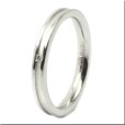画像2: シンプルライン　ホワイト 天然ダイヤモンド0.015ct　316Lステンレス 指輪 錆びないリング メッセージ刻印 (2)