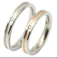 画像4: シンプルライン　ピンクコーティング 天然ダイヤモンド0.015ct　316Lステンレス 指輪 錆びないリング メッセージ刻印
