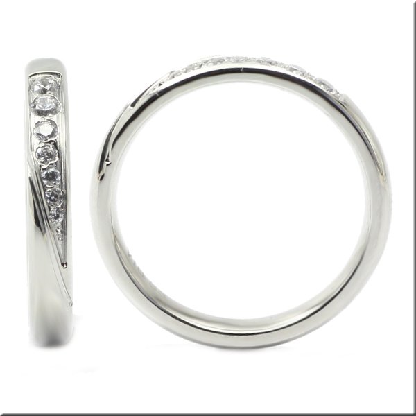 画像6: ステンレス 指輪 ウェーブラインペアリングCZダイヤ入り 316L マリッジリング ネックレストップ 20代 30代 40代 50代 ギフト用にも人気 / ジーラブ