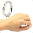 画像4: ツートンリング　ピンクゴールドステンレスリング　天然ダイヤモンド0.033ct　316L　指輪 錆びないリング メッセージ刻印