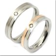 画像5: ツートンリング　シルバーステンレスリング　天然ダイヤモンド0.033ct　316L　指輪 錆びないリング メッセージ刻印