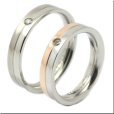 画像5: ツートンリング　ピンクゴールドステンレスリング　天然ダイヤモンド0.033ct　316L　指輪 錆びないリング メッセージ刻印