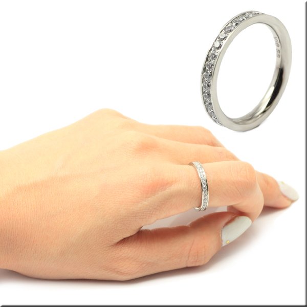 画像5: ステンレス 指輪 フルエタニティ パヴェリング In ジルコニア リング 316L 誕生日プレゼント 記念日 高品質 お祝い  金属アレルギー対応 アクセサリー 錆びないリング メッセージ刻印 / ジーラブ