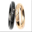 画像2: シークレットハートペアリング　ピンク＆ブラック　天然ダイヤモンド0.015ct　マリッジリング　結婚指輪 Vie (2)