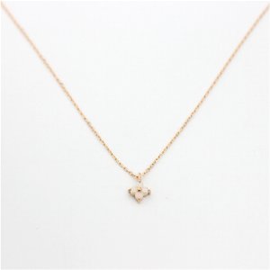 画像5: K10 フラワーミルキーホワイトCZピンクゴールドネックレスVie ギフト用 / ジーラブ (5)