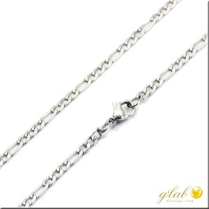 画像2: ３ミリ フィガロチェーン ステンレス 316L 誕生日クリスマスプレゼント 記念日 高品質 お祝い ギフト用 / ジーラブ (2)