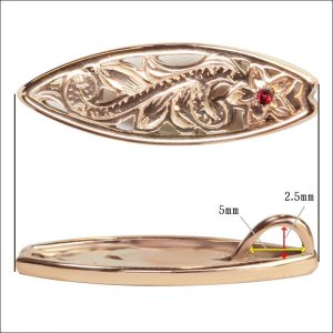 画像4: ハワイアンサーフペンダント トップ シルバー ピンクゴールド ツートン ステンレス316L 誕生石 ギフト用 / ジーラブ (4)