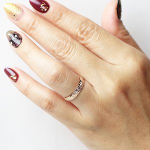 画像9: ステンレス 指輪 誕生石 ハワイアンジュエリーシルバーピンクゴールドリングペア誕生石  金属アレルギー対応 アクセサリー 刻印無料 スクロール カレイキニ ペアリング価格 記念日のクリスマスプレゼントにも人気  / ジーラブ (9)