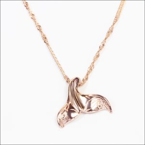 画像4: 幸運のお守り ハワイアン ホエールテール「幸運・ラッキー」 クジラのしっぽ 尾びれ ピンクゴールドステンレス３１６Ｌ トップ ヘッドギフト用 / ジーラブ (4)