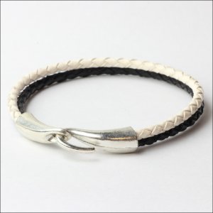 画像5: 本革 フック レザー ブレスレット 誕生日クリスマスプレゼント 記念日 高品質 お祝い ブラック ブラウン ホワイトギフト用 / ジーラブ (5)