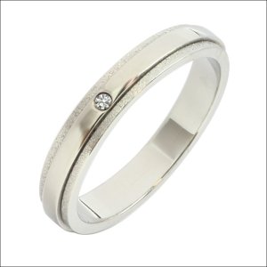 画像3: ステンレス 指輪 プレジール   金属アレルギー対応 アクセサリー 刻印 名入れ 錆びないリング リング 鏡面仕上リングにダブルライン一粒の石が光る 金属アレルギー対応 アクセサリーギフト用にも人気 / ジーラブ (3)