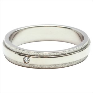 画像4: ステンレス 指輪 プレジール   金属アレルギー対応 アクセサリー 刻印 名入れ 錆びないリング リング 鏡面仕上リングにダブルライン一粒の石が光る 金属アレルギー対応 アクセサリーギフト用にも人気 / ジーラブ (4)