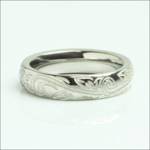 画像3: ステンレス 指輪 ハワイアンジュエリーピンキーシルバーリング  金属アレルギー対応 アクセサリー 刻印無料 スクロール カレイキニ 錆びないリング 誕生日プレゼント 記念日 高品質 お祝い ギフト用にも人気 / ジーラブ (3)