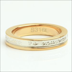 画像4: ステンレス 指輪 ル・ボナー 「幸せになろうね」 ペア ピンキーリング ネックレス20代 30代 40代 50代 ギフト用にも人気 / ジーラブ (4)