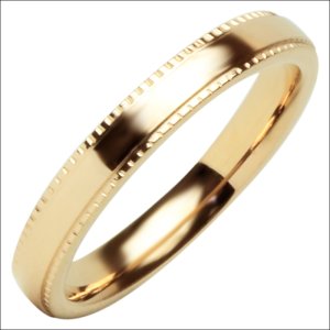 画像3: ステンレス 指輪 ミルグレイン ミル打ち ピンクゴールド リング  金属アレルギー対応 アクセサリー20代 30代 40代 50代 ギフト用にも人気 / ジーラブ (3)