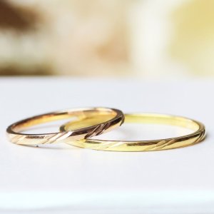 画像2: ステンレス 指輪 リヤン Lien フランス語で 絆ピンクゴールドサージカル リング  金属アレルギー対応 アクセサリー 錆びないリング 記念日のプレゼントにも人気  / ジーラブ (2)