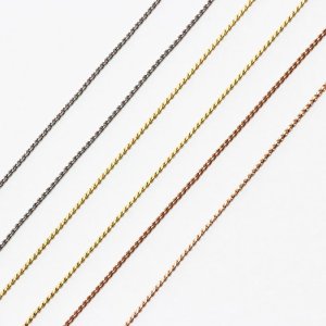 画像10: アレルギー対応ネックレス【40cm / 42cm / 45cm / 50cm】1ミリ スクエアヘリンボーン ネックレス チェーン ステンレス 316L / 【NE0013】ギフト用 / ジーラブ (10)