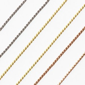 画像3: アレルギー対応ネックレス【40cm / 42cm / 45cm / 50cm】1ミリ スクエアヘリンボーン ネックレス チェーン ステンレス 316L / 【NE0013】ギフト用 / ジーラブ (3)