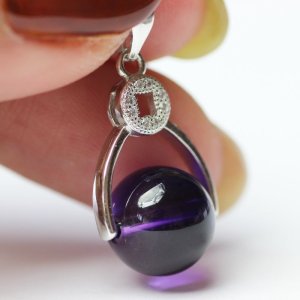 画像4: 穴あきビーズ 天然石 リングホルダー クラウン ジルコニア ホルダーネックレス 指輪をネックレスに通す ペンダント クリッカーギフト用 / ジーラブ (4)