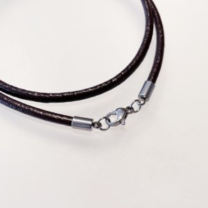 画像3: 本革レザー チョーカー丸編みホワイト ギフト用 / ジーラブ (3)