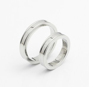 画像2: ステンレス 指輪 マット仕上 ダブルラインサージカル ペアリング 2本 価格 20代 30代 40代 50代 ギフト用にも人気 / ジーラブ (2)