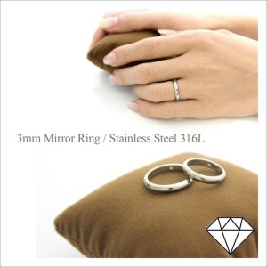 画像2: ステンレス 指輪 当店限定人気商品シルクマットも可 【ミラーリング】 天然ダイヤモンド付 鏡面ペアリング世界に1つのメッセージリング【ダイヤモンド品質保証付】ギフト用にも人気 / ジーラブ (2)