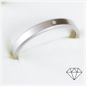 画像3: ステンレス 指輪 ブライダルペアリング高品質天然ダイヤモンド 【グレース優雅】 レーザー刻印可 両面刻印OK【ダイヤモンド品質保証付】ギフト用にも人気 / ジーラブ (3)