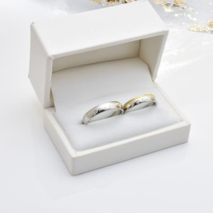 画像7: ステンレス 指輪 ブライダルペアリング高品質 天然ダイヤモンド 【プレシャス ウィズユー（with you / あなたと共に）】 レーザー刻印可 両面刻印OK 金属アレルギー対応 サージカル ブライダル 結婚 【ダイヤモンド品質保証付】 / ジーラブ (7)